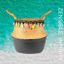Cargar imagen en el visor de la galería, cesta-fibra-natural negra |zensible-infinity
