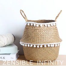 Cargar imagen en el visor de la galería, cesta-fibra-natural ponpones |zensible-infinity
